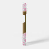 Glam Diamonds on Pink,金ゴールド・モノグラム，スクリプト名 iPhoneケース (右側面)
