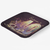 Glam Disco Ball Music Notes 40th Birthday Party ペーパープレート (傾斜あり)