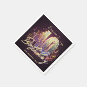 Glam Disco Ball Musical 40th Birthday Party スタンダードカクテルナプキン (角)