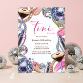 Glam Disco Espresso Martini Pink Birthday Party 招待状