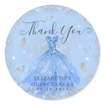 Glam Dusty Blue Silver Gown Quinceaneraありがとうございます