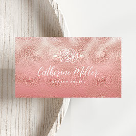 Glam Dusty Pinkグリッターテクスチャード名刺 名刺