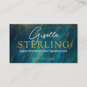 Glam Esthetician Opal Stone QR Code 名刺 (正面)