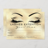 Glam Eyebrow Lashes美しいメイクアップ証明書ギフト (正面/裏面)