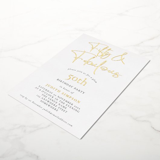 GLAM FIfty素晴らしいスクリプ実在ト 箔招待状 (回転した状態)