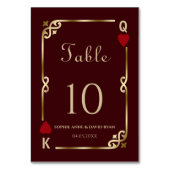 Glam Gatsby Casino Las Vegas Poker Wedding テーブルナンバー (裏面)