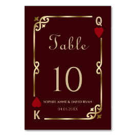 Glam Gatsby Casino Las Vegas Poker Wedding テーブルナンバー