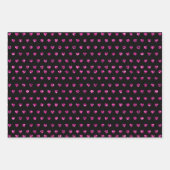 Glam Gemsピンクハートグリーンスターズ紫色の三角形 ラッピングペーパーシート (正面3)