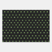 Glam Gemsピンクハートグリーンスターズ紫色の三角形 ラッピングペーパーシート (正面2)