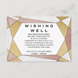 Glam Geometric Diamond 結婚's Wishing Well エンクロージャーカード