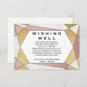 Glam Geometric Diamond 結婚's Wishing Well エンクロージャーカード (正面/裏面)