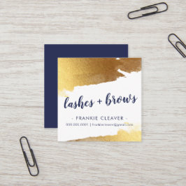 GLAM GILDED金ゴールドエッジ手札付きスクリプトnavy スクエア名刺