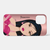 Glam Girl Sassy Attitation Asian Girlバラ金ゴールド Case-Mate iPhoneケース (裏面 (横))