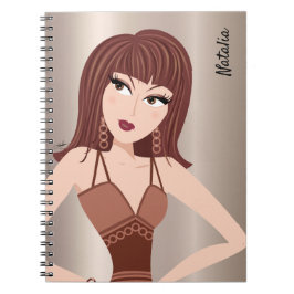 Glam Girl Sassy Attitation Brunette Girl Notebook ノートブック