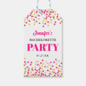 Glam Girly Dots Wedding Bachelorette Party ギフトタグ (正面)