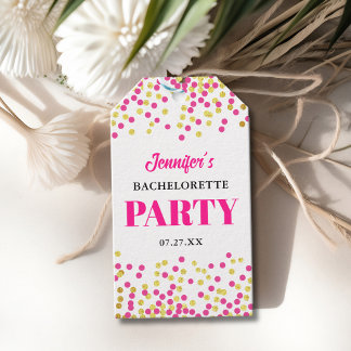Glam Girly Dots Wedding Bachelorette Party ギフトタグ