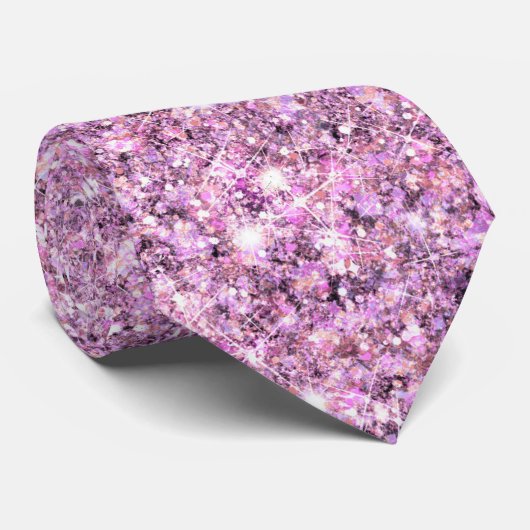 Glam Glitz Purple-Toned Pink Mermaid Faux Glitter ネクタイ (ロール)