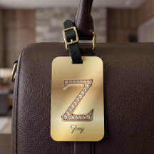 Glam Gold ダイヤモンド モノグラムイニシャル Z