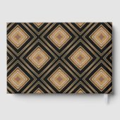 Glam Gold Black Geometric Art Deco Wedding ゲストブック (裏面)