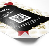 Glam Gold Casino Share The Love QR Code Wedding フォトプリント (角)