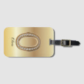 Glam Gold Diamond モノグラムイニシャルO ラゲッジタグ (正面横)