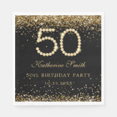 Glam Gold Diamonds 50th Birthday Party スタンダードランチョンナプキン (正面)