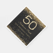 Glam Gold Diamonds 50th Birthday Party スタンダードランチョンナプキン (角)