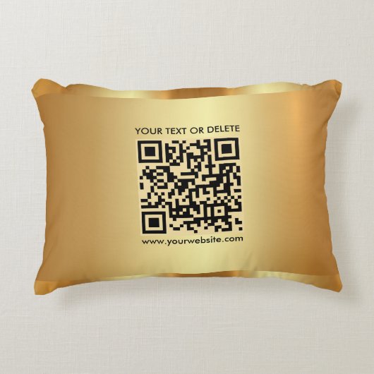 Glam Gold Elegant Template Custom QR Code Text アクセントクッション (正面)