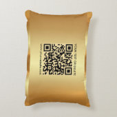 Glam Gold Elegant Template Custom QR Code Text アクセントクッション (裏面(縦))
