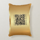 Glam Gold Elegant Template Custom QR Code Text アクセントクッション (正面(垂直))
