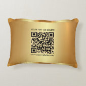 Glam Gold Elegant Template Custom QR Code Text アクセントクッション (裏面)