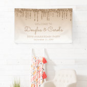 Glam Gold Glitter Drip 50th Anniversary Party 横断幕 (インサイチュ)