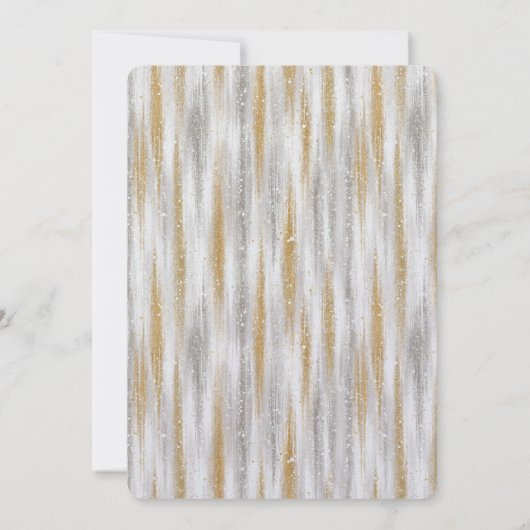 Glam Gold Glitzy Glitter Silver Unicorn Birthday 招待状 (裏面)