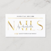 Glam Gold Luxury Modern Manicure Nail Artist Salon 名刺 (正面)