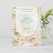 Glam Gold Mediterranean Bridal Brunch Vintage 招待状 (スタンド正面)