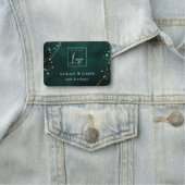 Glam Green金ゴールドカスタムプロモーションビジネスロゴ 名札 (インサイチュ)