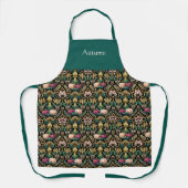 Glam Green Autumn Harvest Art Deco Personalized エプロン (正面)