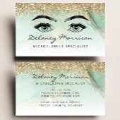 Glam Green Marble Gold Glitter Eyes Microblading 名刺