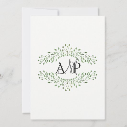 Glam Greeneryの結婚式は日付カードを保存 セーブザデート (裏面)