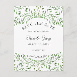 Glam Greeneryの結婚式は日付カードを保存 案内ポストカード