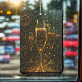 Glam Happy New Year Steampunk Champagne  カーエアーフレッシュナー