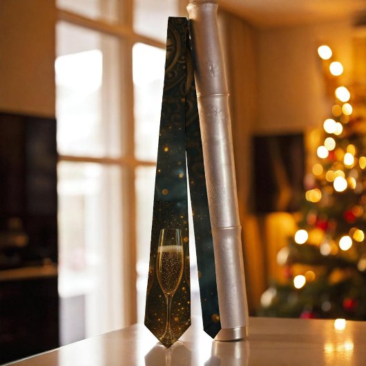 Glam Happy New Year Steampunk Champagne  ネクタイ