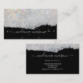 Glam Holographicグリッターメイクアップアーティストブラック 名刺 (正面/裏面)