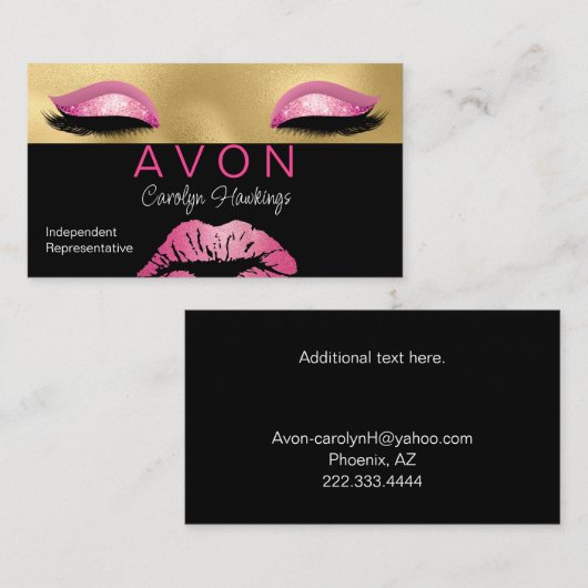 Glam Independent Rep Avon Business Card 名刺 (正面/裏面)