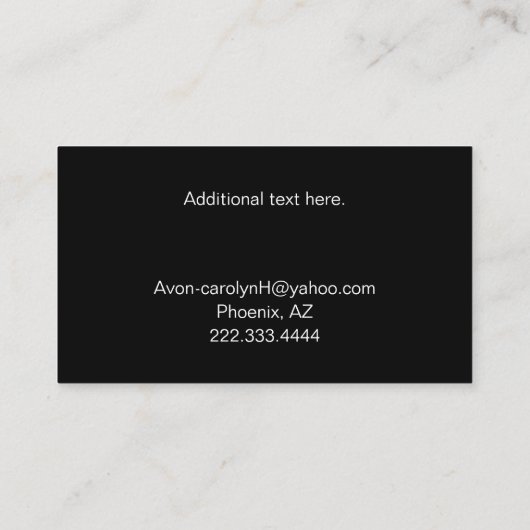 Glam Independent Rep Avon Business Card 名刺 (裏面)