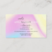 Glam Irdescent Sparkle爪、 ネイルアプリケーションガイド 名刺 (裏面)