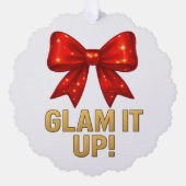 Glam It Up Sparkle Bow — Confidence Energy オーナメントカード (正面)