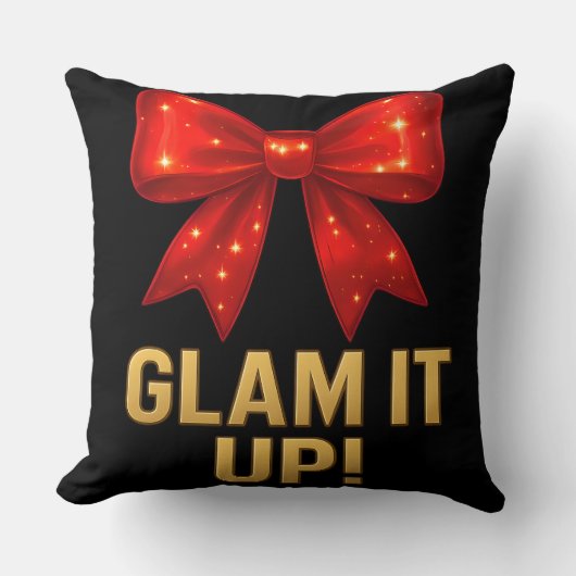 Glam It Up Sparkle Bow — Confidence Energy クッション (正面)