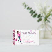 Glam Jewel Cartoon Maid House Cleaning Services 名刺 (スタンド正面)