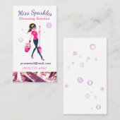 Glam Jewel Cartoon Maid House Cleaning Services 名刺 (正面/裏面)